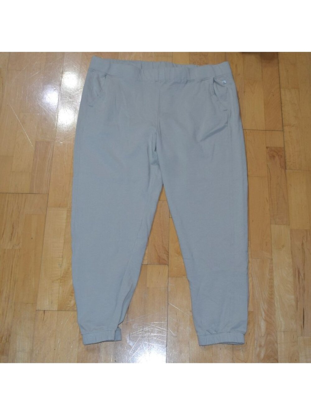 New! Eddie Bauer Women's Sz XL Light Beige Cotton Terry Joggers Pants w Pockets